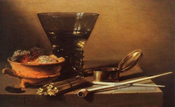 Klassisches Stillleben Werke - Stillleben mit Wein und Rauchen implementiert Pieter Claesz